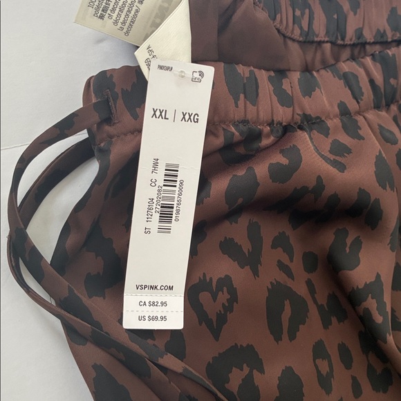 PINK Victoria's Secret Satin Pull-On Trouser Pants Leopard Print Trousers XXL - Picture 7 of 16